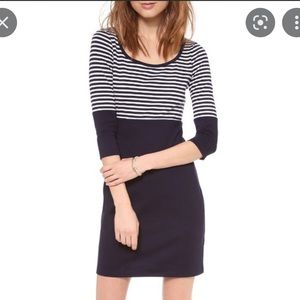 Navy and striped top dress